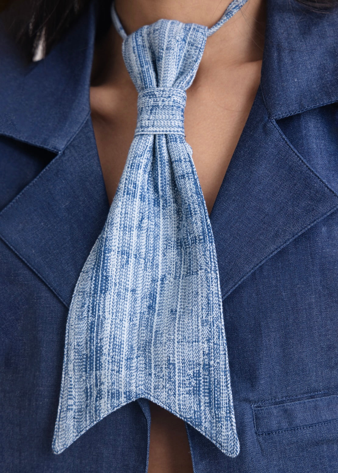 Pre-Stitched Denim Tie