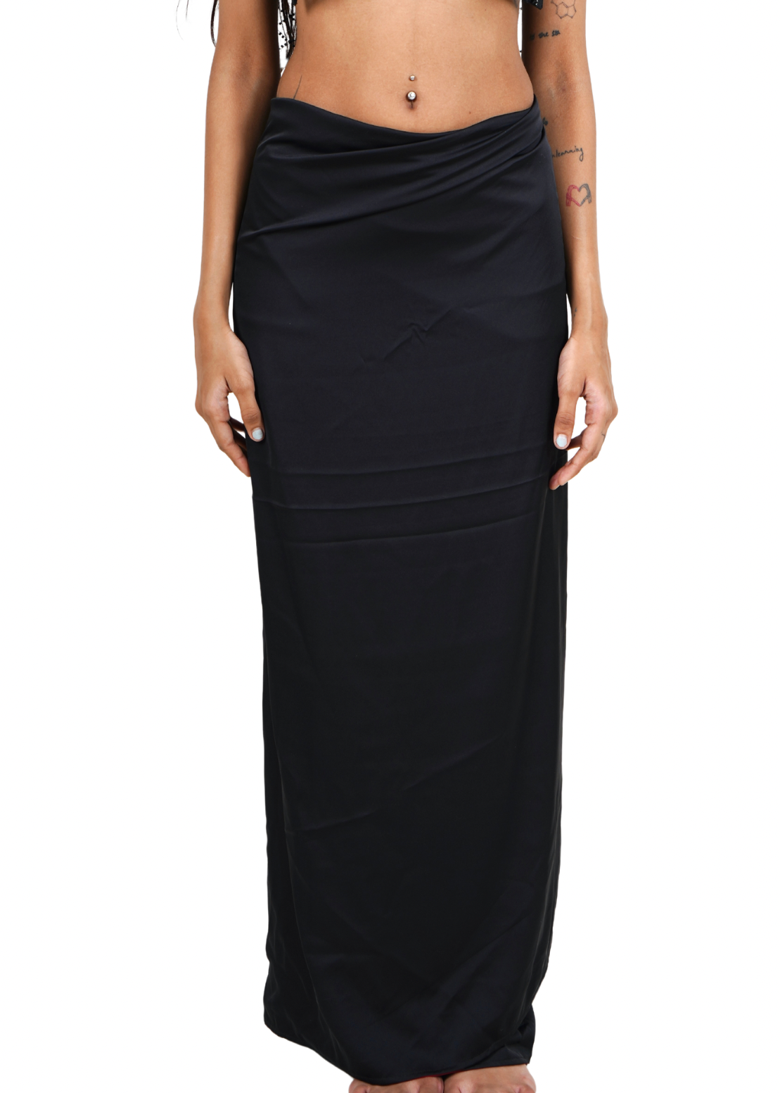 Reversible Satin Skirt: Red & Black