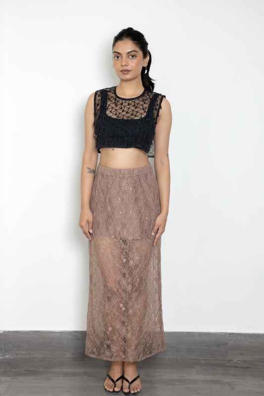 Sheer Mocha Skirt