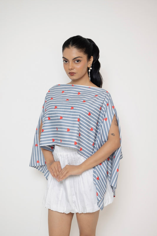 Heart stripe Multi-way Top