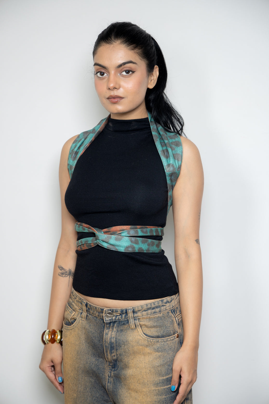 Reversible Animal-Print Obi Belt