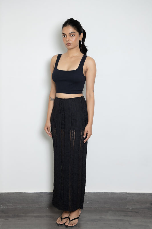 Sheer Noir Skirt