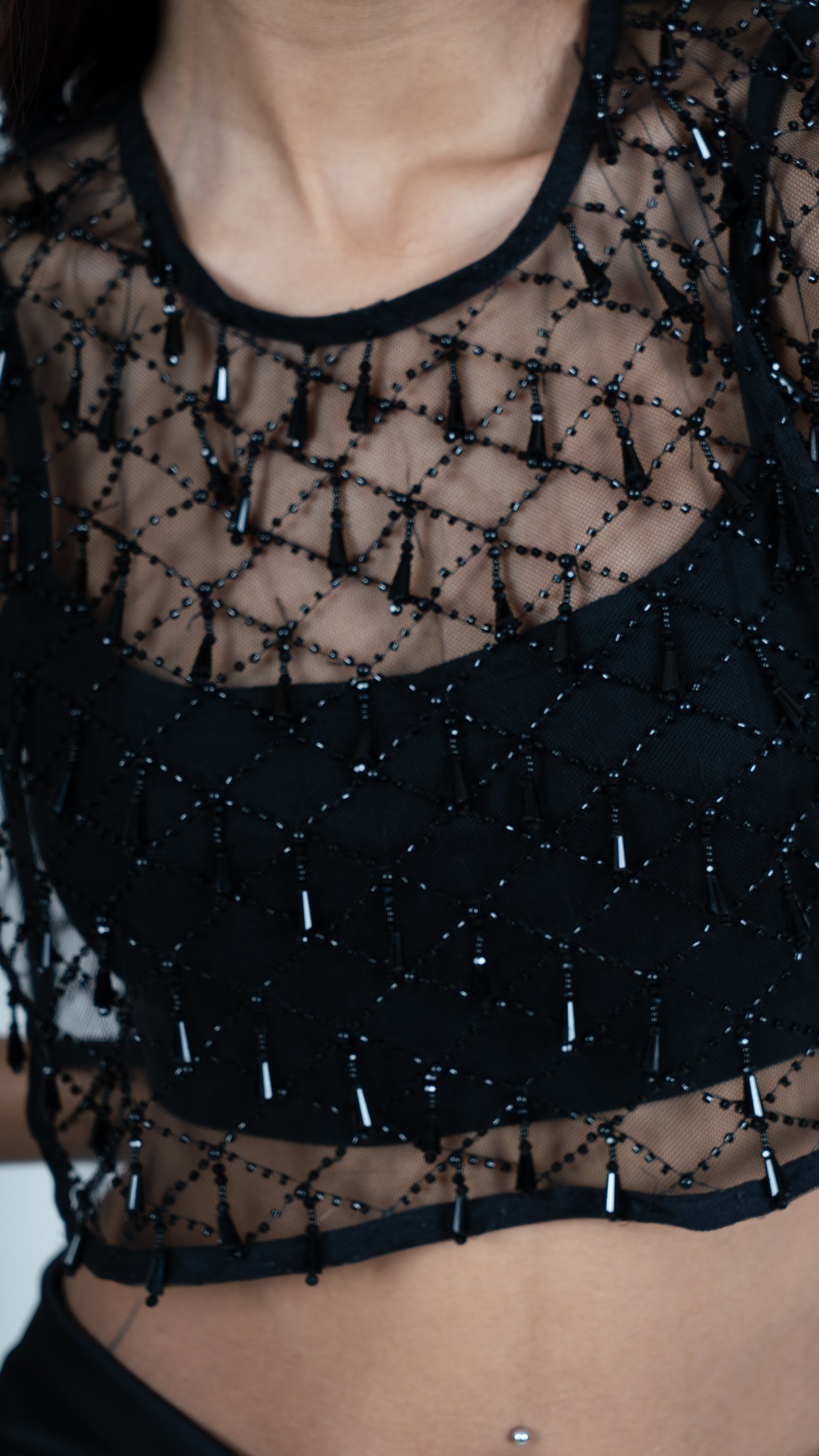 Noir Beaded Overlay