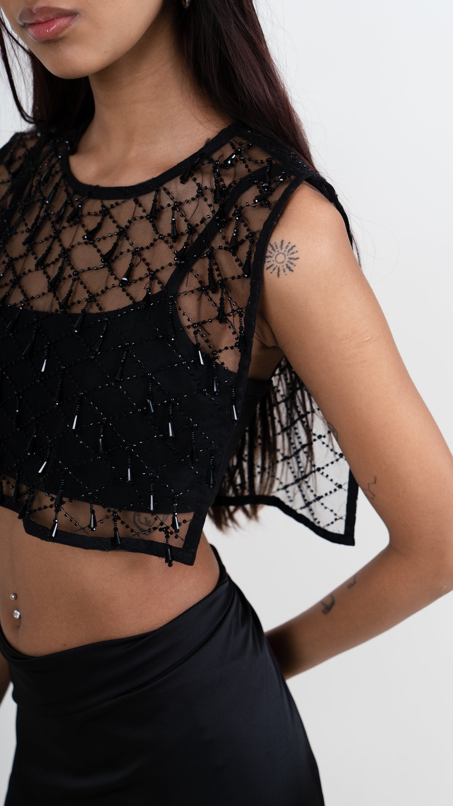 Noir Beaded Overlay