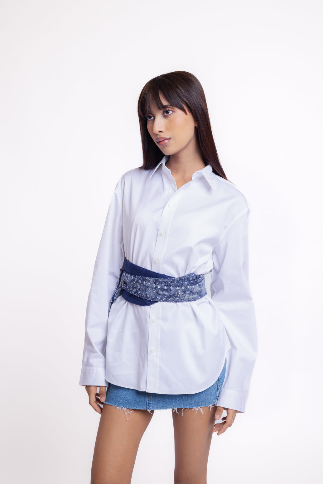 Reversible Denim Obi Belt