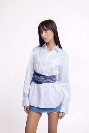 Reversible Denim Obi Belt