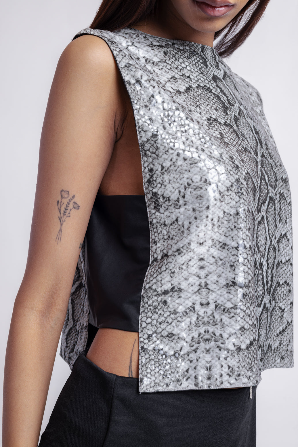 Reversible Faux Leather Top