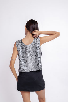 Reversible Faux Leather Top