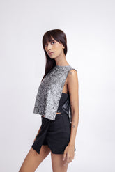 Reversible Faux Leather Top