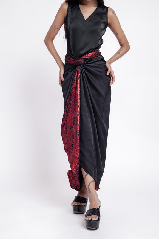 Reversible Skirt (Black & Red Holographic)